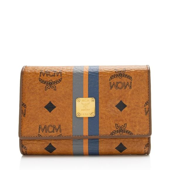 MCM Accessories - MCM Vintage Visetos Stripe Tri-Fold Wallet